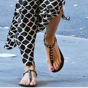 Stuart Weitzman Black Studded Sandals in great condition.